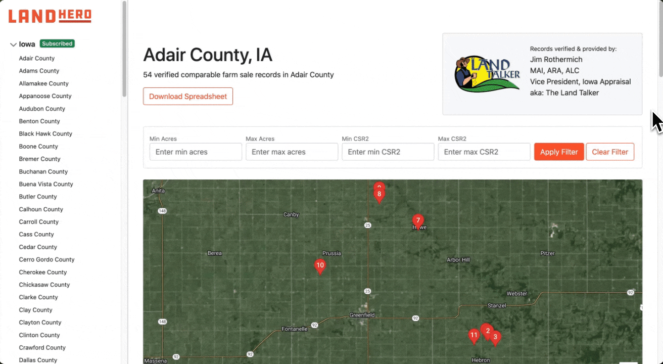 Farmland Sales Visualization